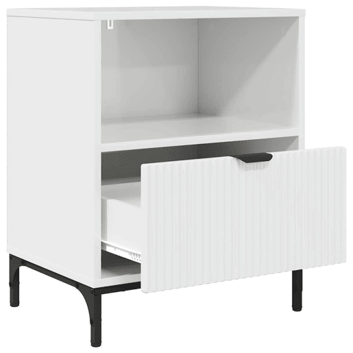 Lote de 2 Mesa De Cabeceira Mesinha De Cabeceira - Branco brilhante 49 x 36 x 61 cm