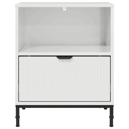 Lote de 2 Mesa De Cabeceira Mesinha De Cabeceira - Branco brilhante 49 x 36 x 61 cm