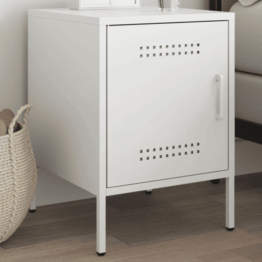 Mesa De Cabeceira - Mesinha De Cabeceira 36x39x50,5 cm aço branco