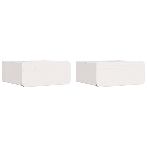 Lote de 2 Mesa De Cabeceira - Mesinha De Cabeceira com gaveta Branco 39 x 34 x 16.5 cm