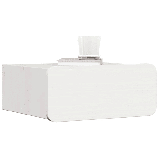 Lote de 2 Mesa De Cabeceira - Mesinha De Cabeceira com gaveta Branco 39 x 34 x 16.5 cm