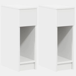 Lote de 2 Mesa De Cabeceira - Mesinha De Cabeceira com gaveta 20x36x60 cm branco