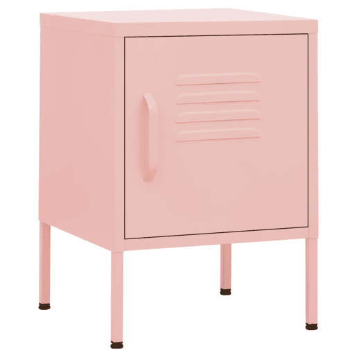 Mesa De Cabeceira - Mesinha De Cabeceira 35x35x51 cm aço rosa