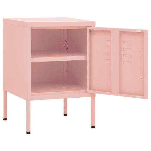 Mesa De Cabeceira - Mesinha De Cabeceira 35x35x51 cm aço rosa