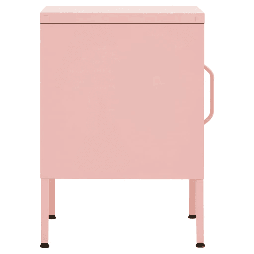Mesa De Cabeceira - Mesinha De Cabeceira 35x35x51 cm aço rosa