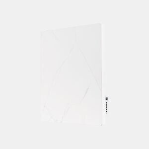 Emissor térmico com painel frontal em imitação de mármore de pedra sinterizada. Duplo sistema de emissão de calor por convecção e radiação. Inércia térmica graças à placa cerâmica frontal que acumula calor. Elemento de aquecimento em nano carbono. C