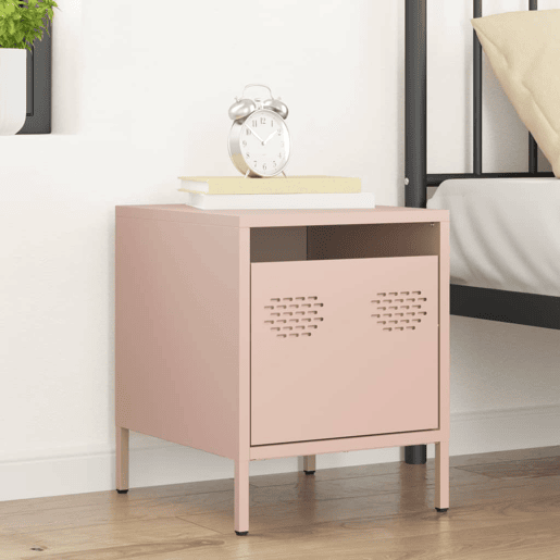 Mesa De Cabeceira - Mesinha De Cabeceira 35x39x43,5 cm aço rosa
