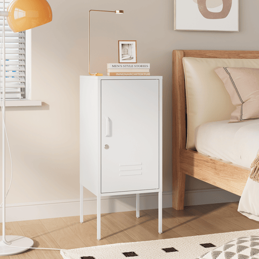 Mesa de cabeceira Hausjärvi 82x35x35 cm pega esquerda - Branco en.casa