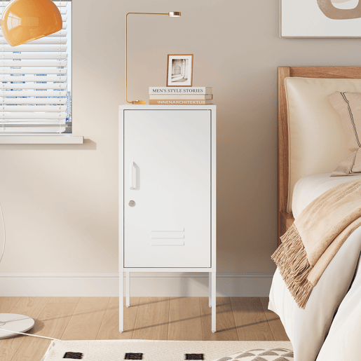Mesa de cabeceira Hausjärvi 82x35x35 cm pega esquerda - Branco en.casa