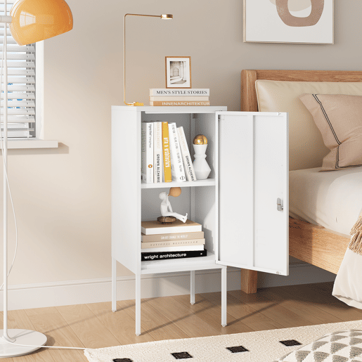 Mesa de cabeceira Hausjärvi 82x35x35 cm pega esquerda - Branco en.casa