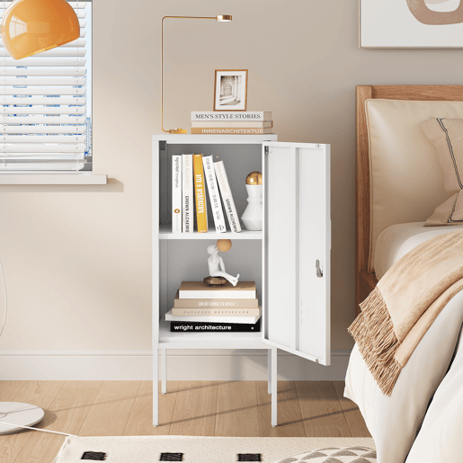 Mesa de cabeceira Hausjärvi 82x35x35 cm pega esquerda - Branco en.casa