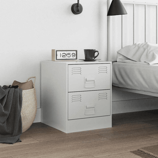 Mesa De Cabeceira - Mesinha De Cabeceira 34,5x39x44 cm aço branco