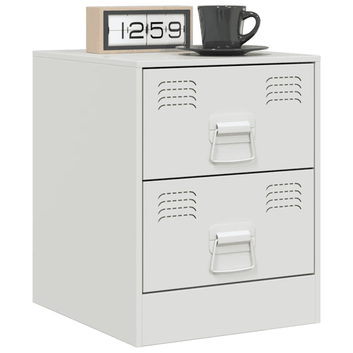 Mesa De Cabeceira - Mesinha De Cabeceira 34,5x39x44 cm aço branco