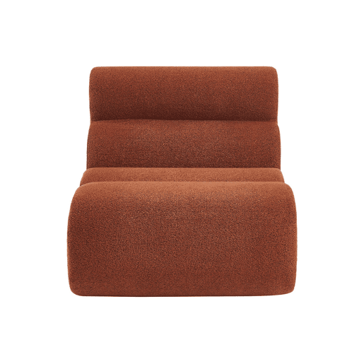 Poltrona de sofá modular em tecido boucle texturizada, Nova boucle, Terracota, 81x99x75 cm