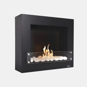 Lareira a etanol com 2kW e 1.2L de capacidade. Desenho rectangular em aço lacado. Inclui um kit de pedras cerâmicas. jarro e funil para enchimento fácil. Sem fumos, odores ou cinzas.