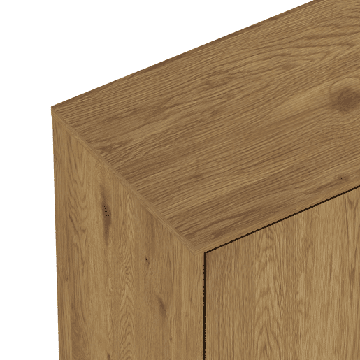 Aparador Kistiandi com 3 gavetas 77x120x40 cm - Efeito carvalho, escuro en.casa