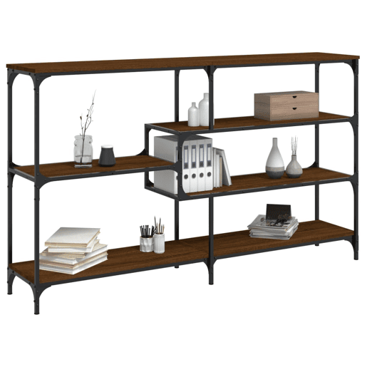 Mesa Consola - Mesa De Entrada 160x32x95 cm derivados madeira carvalho castanho