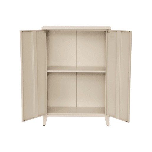 Cômodaarmário industrial metal 2 portas, Soho, Beige, 75x33x110 cm