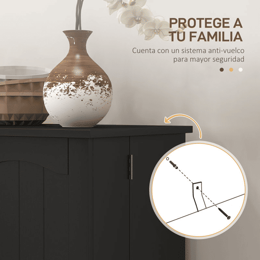 HOMCOM Armário de Cozinha, Armário Despensa de Cozinha com 2 Portas, 16 Prateleiras, Estilo Moderno com Prateleiras Ajustáveis, para Sala de Jantar, Sala de Estar, 60x30x104 cm, Preto