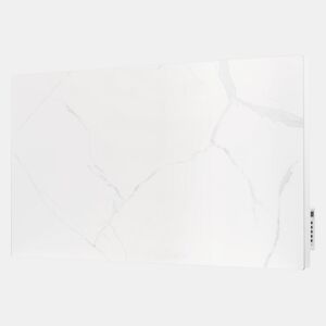 Emissor térmico com painel frontal em imitação de mármore de pedra sinterizada. Duplo sistema de emissão de calor por convecção e radiação. Inércia térmica graças à placa cerâmica frontal que acumula calor. Elemento de aquecimento em nano carbono. C