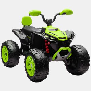AIYAPLAY Quadricilo Elétrico para Crianças 24V para 3-8 Anos com 2 Lugares 2 Motores Velocidade até 6,5 kmh Rodas com Suspensão Faróis Buzina Música e USB 109x68,5x76 cm Verde