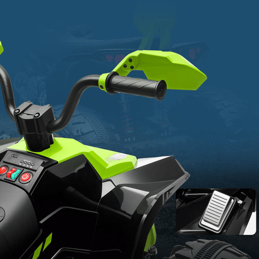 AIYAPLAY Quadricilo Elétrico para Crianças 24V para 3-8 Anos com 2 Lugares 2 Motores Velocidade até 6,5 kmh Rodas com Suspensão Faróis Buzina Música e USB 109x68,5x76 cm Verde