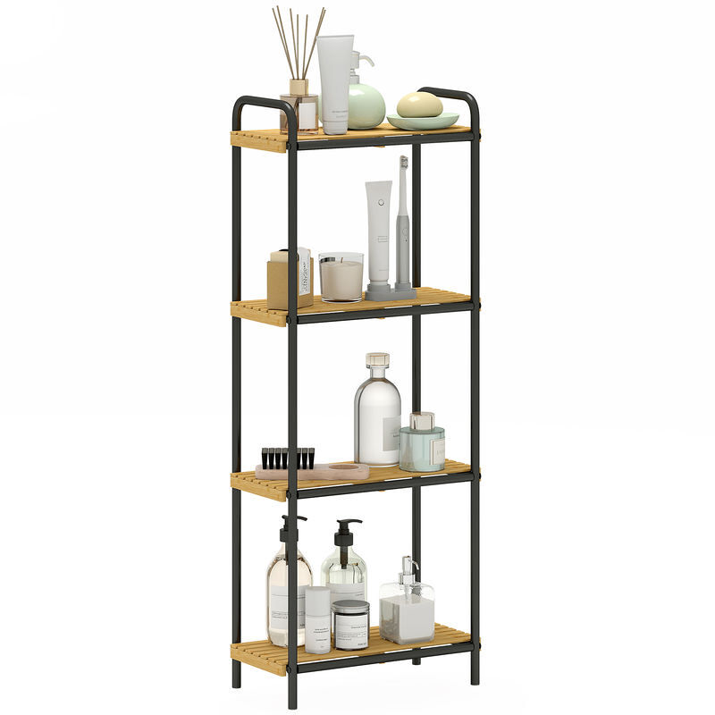 Estantería de Baño Bambú, Acero HOMCOM, hogar - baño