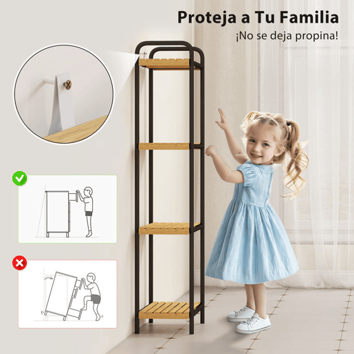 HOMCOM Estante de Casa de Banho de Bambu de 3 Níveis Estante de Armazenamento com 3 Prateleiras Abertas Desenho de Ripas e Estrutura de Aço para Cozinha Casa de Banho 41,5x21,5x106 cm Madeira e Preto