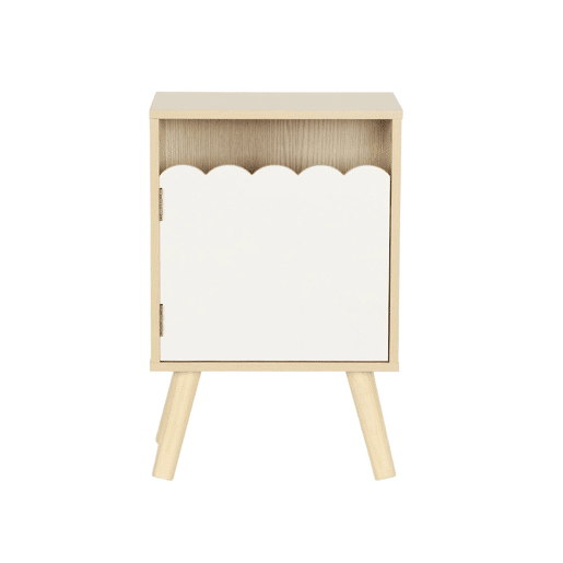 Mesa de cabeceira infantil decor madeira 1 porta, Azur, Branco, 34x23.5x52 cm