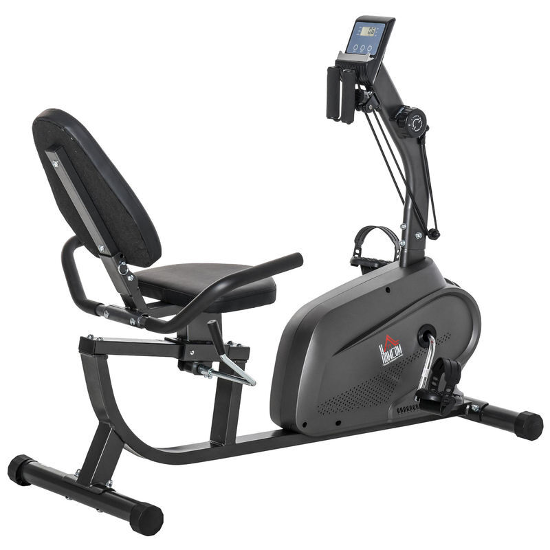 Bicicleta Estática Reclinada Acero, ABS HOMCOM