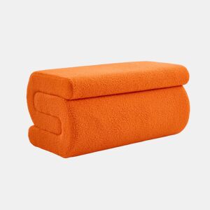 Banco design revestimento bouclé 1-2 lugares Laranja - 92x50x45 cm