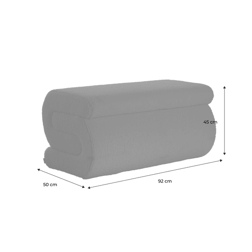 Banco design revestimento bouclé 1-2 lugares Laranja - 92x50x45 cm