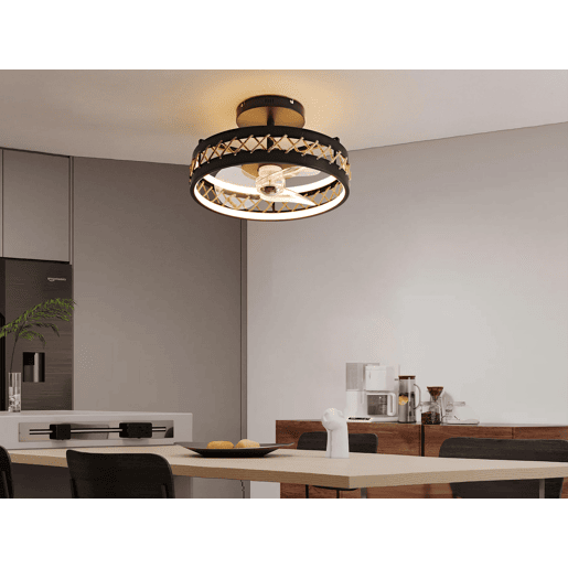 Candeeiro LED para ventoinha de teto com detalhes de acabamento em corda. Controlado por telecomando ou através de App via Bluetooth. Três tipos de luz LED: Fria. Natural ou Quente. Níveis de intensidade luminosa graduados Luz: 52W. Ventoinha: 13W Tempori Candeeiro LED para ventoinha de teto com detalhes de acabamento em corda. Controlado por telecomando ou através de App via Bluetooth. Três tipos de luz LED: Fria. Natural ou Quente. Níveis de intensidade luminosa graduados Luz: 52W. Ventoinha: 13W Tempori