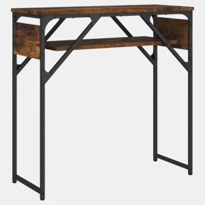 Mesa Consola - Mesa De Entrada c prateleira derivados de madeira carvalho fumado