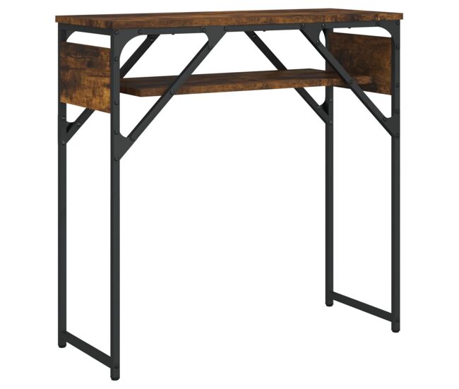 Mesa consola - mesa de entrada estante madera ingeniería roble humo 75x30x75 cm