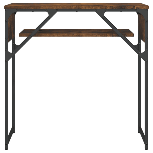 Mesa Consola - Mesa De Entrada c prateleira derivados de madeira carvalho fumado
