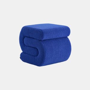 Banco revestido em tecido bouclé Azul - 43x47x45 cm