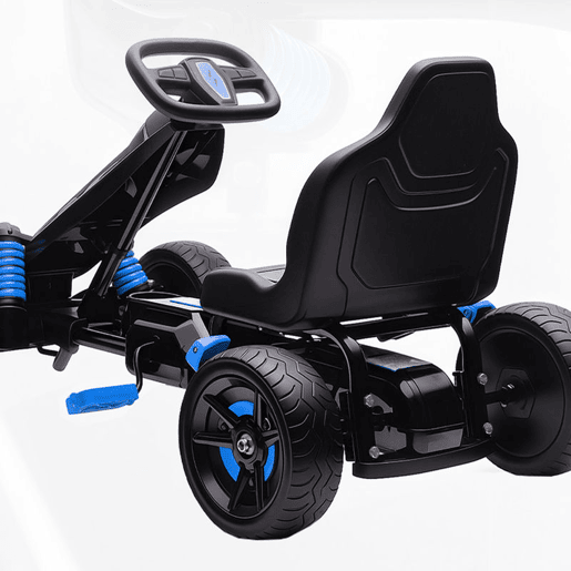 AIYAPLAY Kart a Pedais para Crianças a Partir dos 3 Anos Kart com Embraiagem Automática Travão Rodas Antiderrapantes em EVA e Estrutura Metálica Carga 50 kg 100x59x60,5 cm Azul
