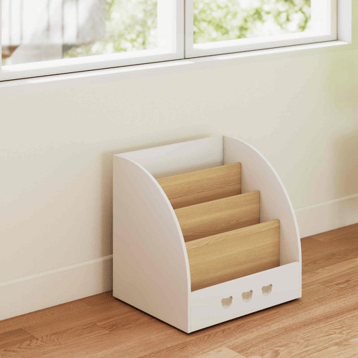 AIYAPLAY Estante Infantil para Brinquedos Organizador de Brinquedos de 4 Níveis com Compartimento Oculto para Quarto Infantil Sala de Jogos Creche 60x53x60 cm Branco e Madeira
