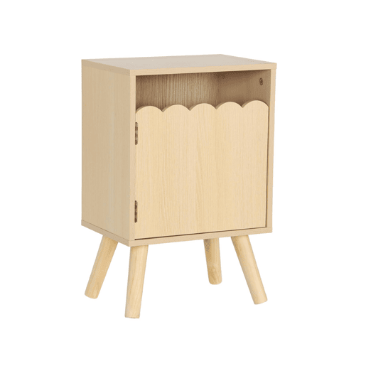 Mesa de cabeceira infantil decor madeira 1 porta, Azur, Natural, 34x23.5x52 cm