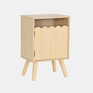 Mesa de cabeceira infantil decor madeira 1 porta, Azur, Natural, 34x23.5x52 cm