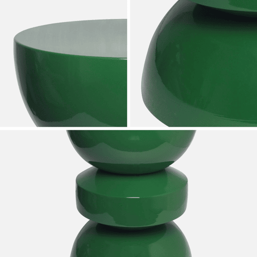 Mesa lateral de metal efeito brilhante, Assa, 32x32x44.5 cm