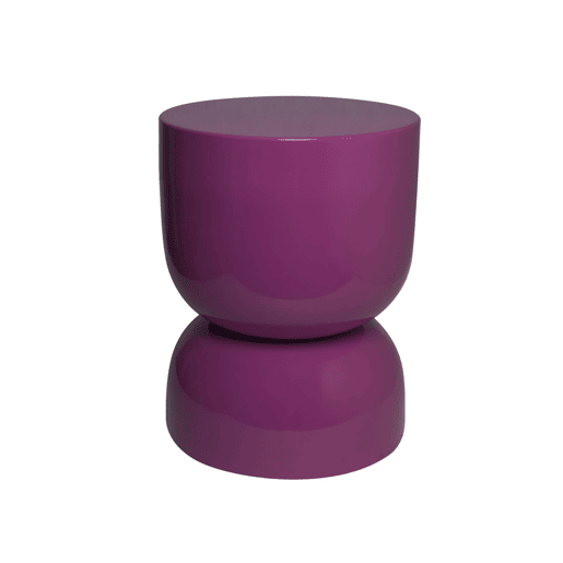 Mesa lateral de metal efeito brilhante, Madi, Roxo, 32x32x42 cm