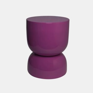 Mesa lateral de metal efeito brilhante, Madi, Roxo, 32x32x42 cm