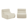 Sofá modular de boucle texturizada de 2 lugares, Nova boucle, Branco, 81x99x75 cm