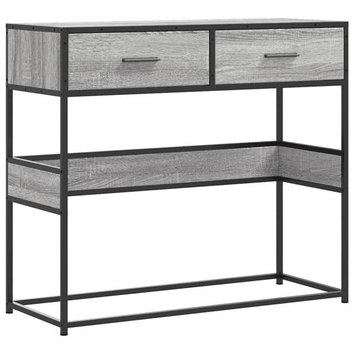 Mesa Consola - Mesa De Entrada 90x35x80 cm derivados de madeira cinzento sonoma
