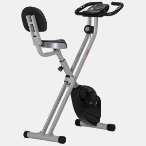 HOMCOM Bicicleta Estática Dobrável com 8 Níveis de Resistência Magnética Bicicleta Vertical com Volante de Inércia Ritmo Cardíaco Pulsómetro Assento Ajustável Carga 110 kg 43x97x109 cm Cinzento