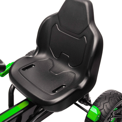 AIYAPLAY Kart a Pedais para Crianças a Partir dos 3 Anos Kart com Embraiagem Automática Travão Rodas Antiderrapantes em EVA e Estrutura Metálica Carga 50 kg 100x59x60,5 cm Verde