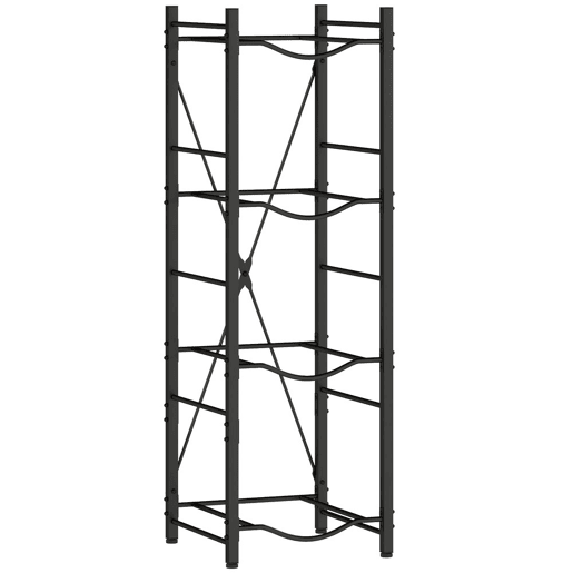 HOMCOM Suporte para Garrafões de Água de 4 Níveis Estante de Armazenamento para Garrafas de Água com Estrutura de Metal Reforçada para Cozinha Sala de Jantar Sala de Estar 34x34x105 cm Preto