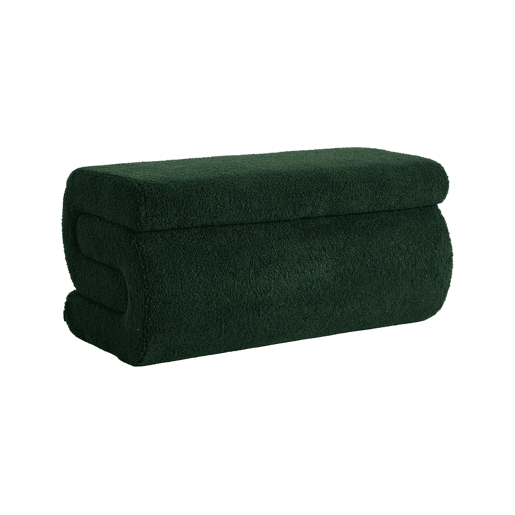 Banco design revestimento bouclé 1-2 lugares Verde - 92x50x45 cm